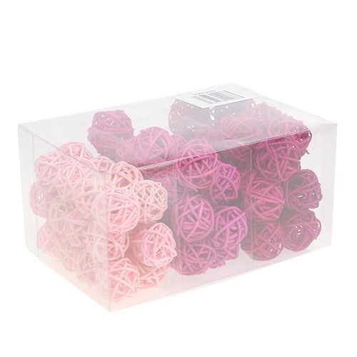 Floristik24 Assortiment Lataball 3cm rose/rose/lilas 72 pcs