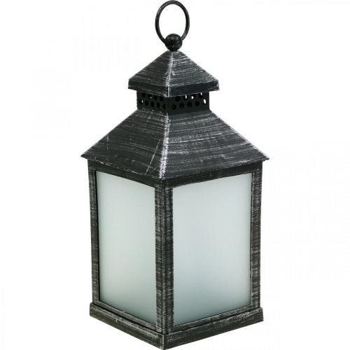 Floristik24 Lanterne LED avec Minuterie Déco Lanterne Vintage Silver H23cm