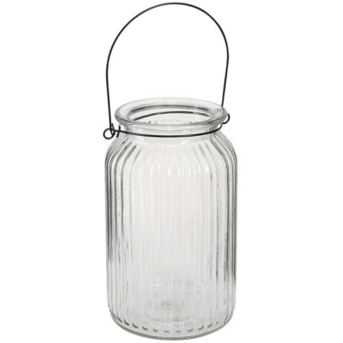 Article Lanterne en verre pour poignée suspendue H18cm 2pcs