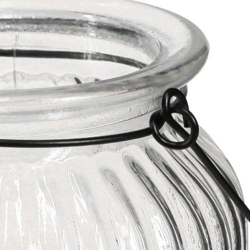 Article Lanterne en verre pour poignée suspendue H18cm 2pcs