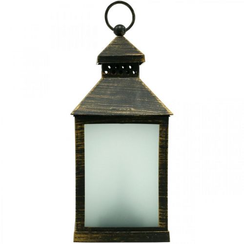 Floristik24 Lanterne LED avec Minuterie Déco Lanterne Vintage Or H23cm