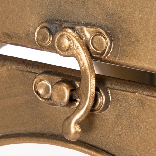 Lanterne en métal, verre et aspect laiton, hauteur 50 cm, lot de 2 | Floristik24.be