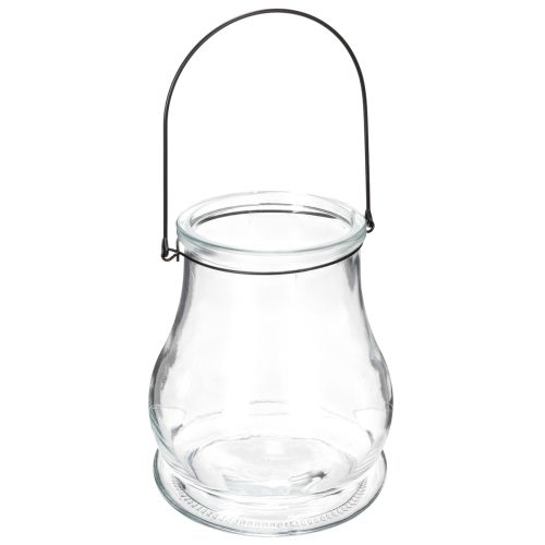 Lanterne en verre pour une ambiance romantique au jardin ou sur la terrasse, 18 cm
