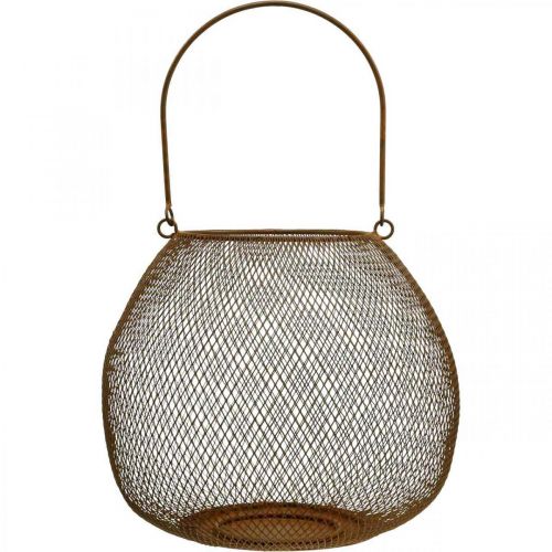 Floristik24 Lanterne déco avec anse métal aspect rouille Ø26cm H22cm