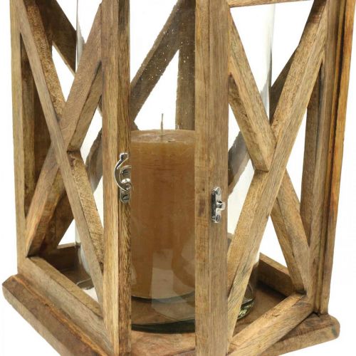 Floristik24 Lanterne en bois grande avec lanterne en verre aspect antique 25×25×41cm