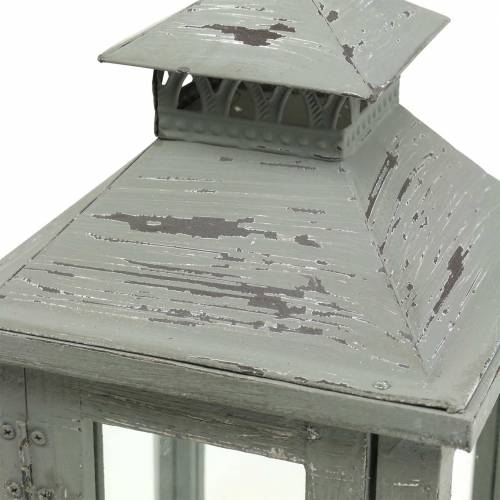 Floristik24 Lanterne en bois gris H32cm Lanterne de table pour la décoration