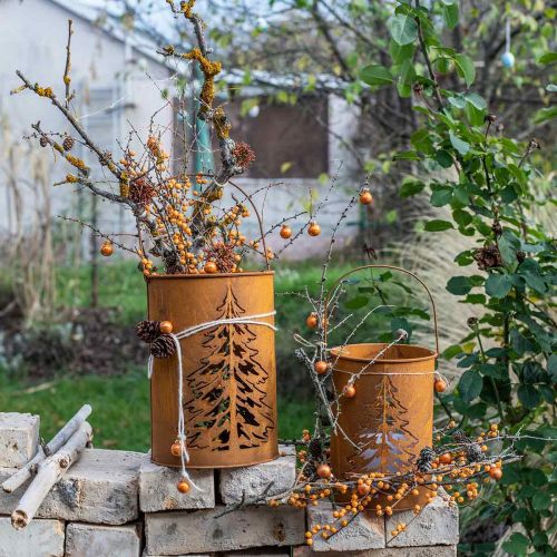 Article Lanterne métal lanterne décoration patine Ø16/20,5cm lot de 2
