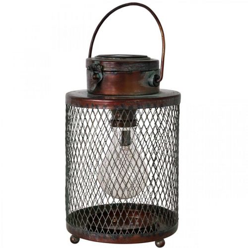 Floristik24 Lanterne en métal, lampe solaire, LED, aspect antique Ø13,5cm H28,5cm