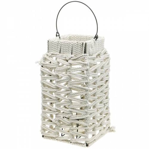 Floristik24 Lanterne suspendue, décoration été, lanterne, macramé H35.5cm L19cm