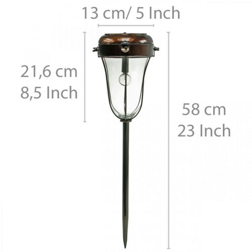 Floristik24 Lanterne solaire à brancher, tube LED Ø13,5cm L58cm H21cm