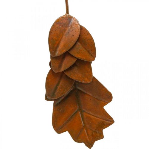 Article Décoration automne feuilles métal aspect rouille L20cm 4pcs