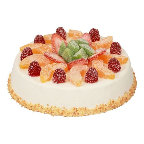 Floristik24 Factice alimentaire, gâteau artificiel aux fruits Ø23cm H8,5cm