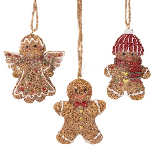 Ornements décoratifs à suspendre, figurines en pain d'épice artificielles, 7 cm, lot de 3 acheter | Floristik24.be