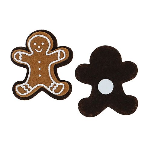 Floristik24 Bonhommes en pain d'épices en feutre à coller 4cm 12 pcs