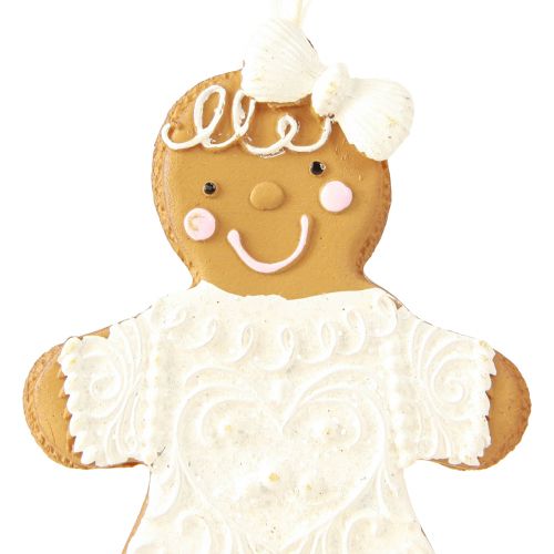 Article Décoration bonhomme en pain d'épices femme en pain d'épices à suspendre H10,5cm 4pcs