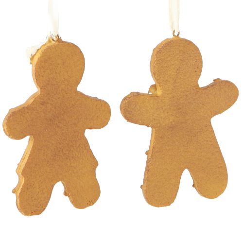 Article Décoration bonhomme en pain d'épices femme en pain d'épices à suspendre H10,5cm 4pcs