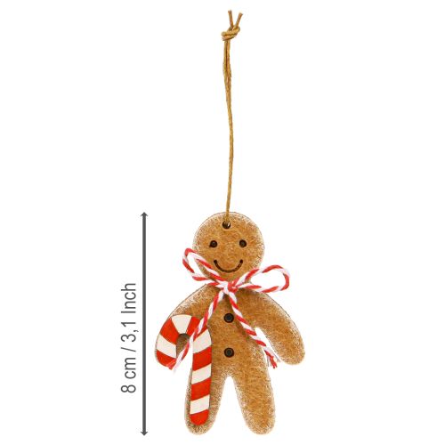 Article Bonhomme en pain d&#39;épices décoratif à suspendre en bois, assortiment de 8 cm, 12 pièces