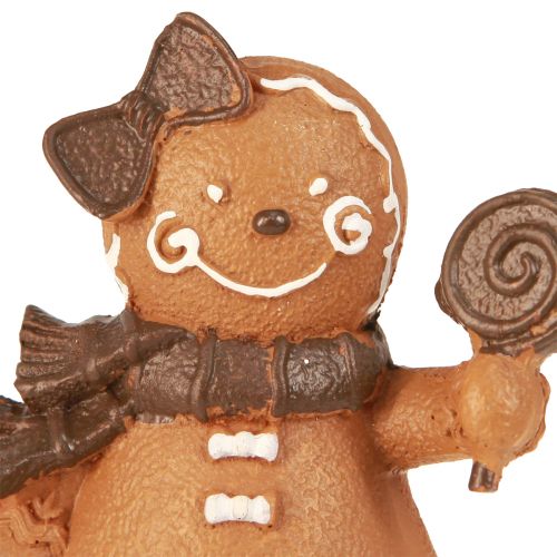 Article Bonhomme en Pain d&#39;Épices Femme en Pain d&#39;Épices Noël Marron H11cm 2pcs