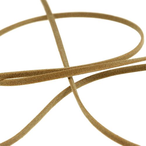 Floristik24 Lacet de cuir brun clair mat 3 mm 10 m