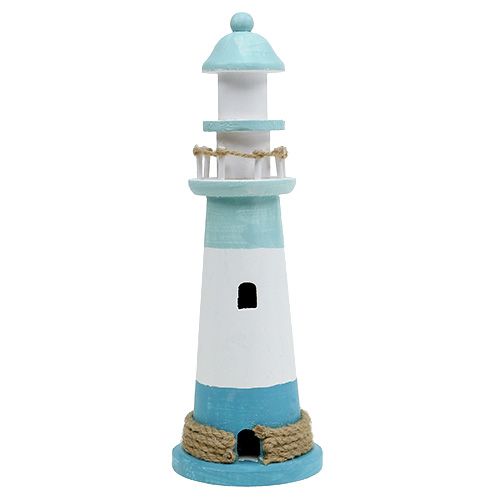 Floristik24 Phare Ø10cm H30cm bleu-blanc