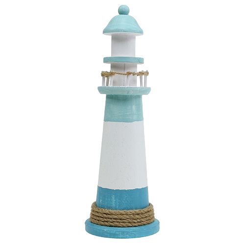 Floristik24 Phare Ø10cm H30cm bleu-blanc