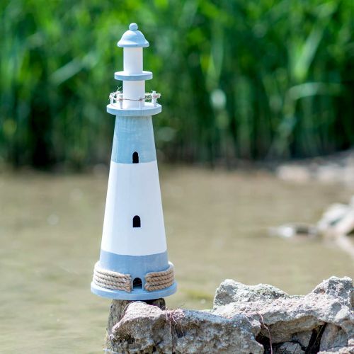 Floristik24 Phare Ø16cm H50.5cm Bleu