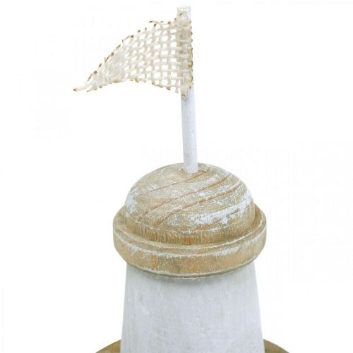 Floristik24 Décoration phare, maritime, phare en bois rouge, beach party H31cm