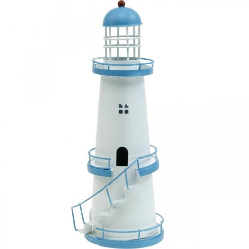 Floristik24 Décoration phare en métal bleu clair Décoration maritime