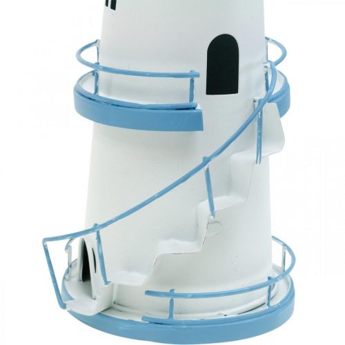 Floristik24 Décoration phare en métal bleu clair Décoration maritime
