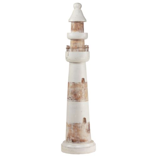 Décoration phare décoration maritime bois naturel blanc 58cm