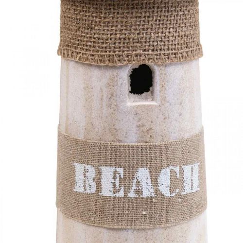Floristik24 Phare décoration bois blanc, décor maritime naturel H44cm