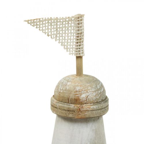 Floristik24 Phare en Bois Déco Bois Maritime Bleu Blanc H30.5cm