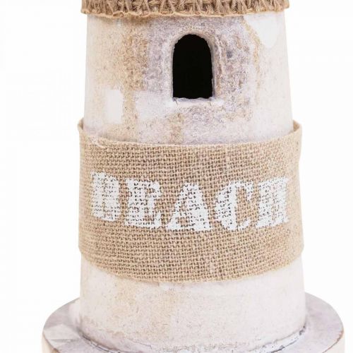 Floristik24 Phare en Bois Déco Bois Maritime Blanc H25cm