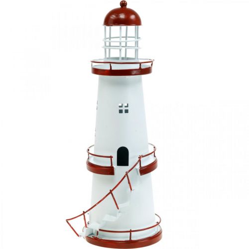 Floristik24 Phare rouge décoration maritime métal décoration estivale