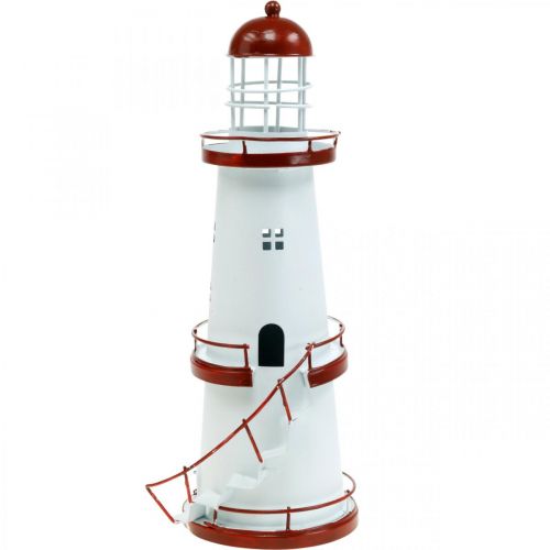 Floristik24 Phare rouge décoration maritime métal décoration estivale