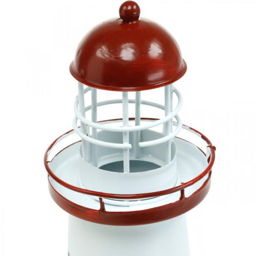 Floristik24 Phare rouge décoration maritime métal décoration estivale