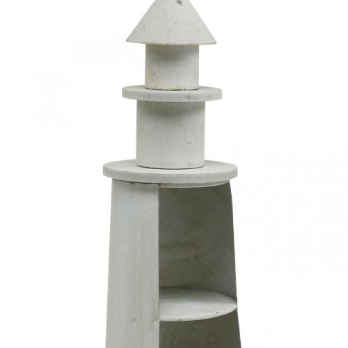 Article Phare Shabby Chic Crème Déco Maritime Ø13cm H41.5cm