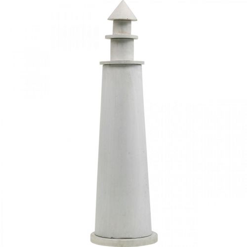 Article Phare Shabby Chic Crème Décoration Été Maritime Ø14,5cm H51cm
