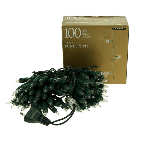 Floristik24 Mini guirlande lumineuse 20 amp. 3 m pour intérieur, vert, blanc chaud
