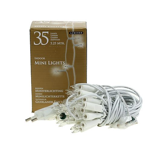 Floristik24 Guirlande lumineuse mini 35er 5,25m pour intérieur blanc / transparent
