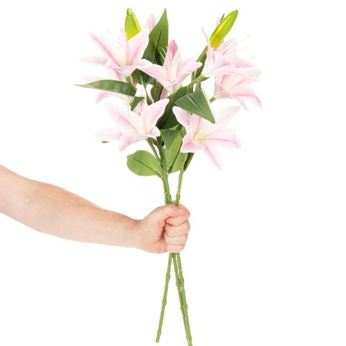 Lys artificiel, fleur à tige, décoration, 68 cm, lot de 3 | Floristik24.be