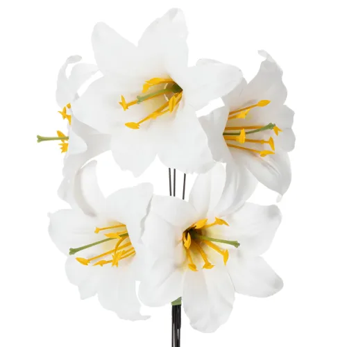 Lys artificiel blanc, sur fil de fer, taille moyenne, 35 cm, lot de 5 acheter | Floristik24.be