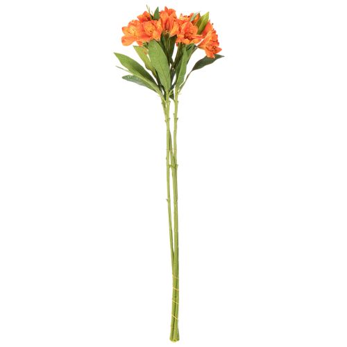 Alstroemeria artificielle orange, bouquet décoratif artificiel, 75 cm, 3 pièces | Floristik24.be