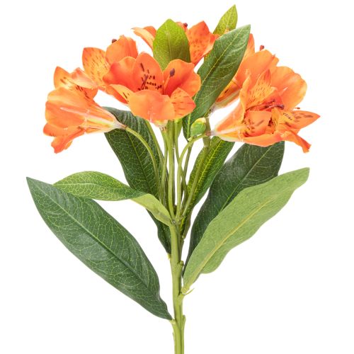 Alstroemeria artificielle orange, bouquet décoratif artificiel, 75 cm, 3 pièces | Floristik24.be