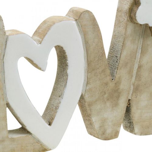 Floristik24 Décoration de table "Love", décoration en bois avec coeur et papillon naturel, blanc L24cm H17,5cm