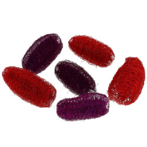 Floristik24 Loofah assorti violet, bordeaux 9cm – 12cm 50 pcs