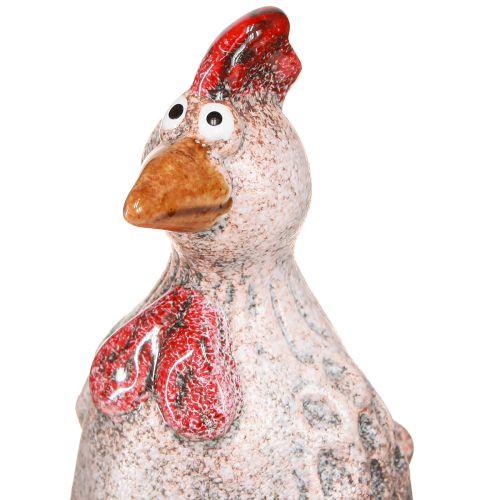 Article Figurine décorative amusante en céramique de poulet décoratif Pâques 10,5 cm 4 pièces