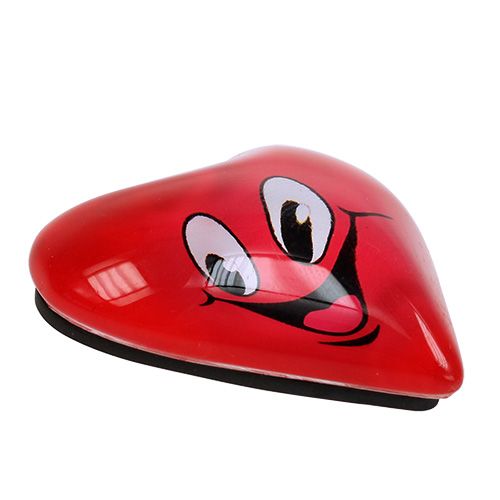 Floristik24 Aimant coeur emoticon rouge 4cm 6pcs