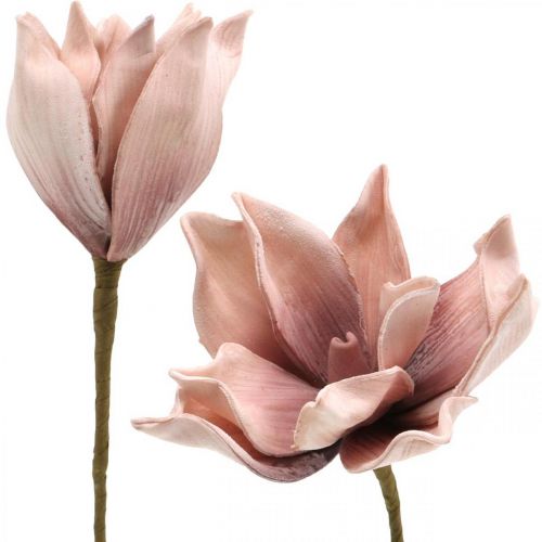 Floristik24 Magnolia artificiel vieux rose fleur artificielle fleur en mousse Ø10cm 6pcs