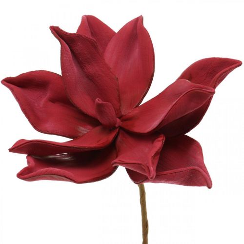 Article Magnolia artificiel rouge fleur artificielle décoration florale en mousse Ø10cm 6pcs